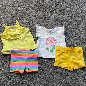 Kids Yellow and Rainbow Matching Set